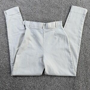 Vintage Express Pants Womens 5/6 White Twill High Rise Slim Chino Stretch